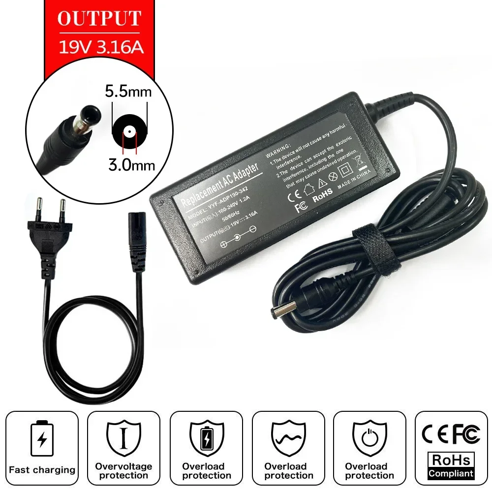 Laptop Accessories Shop - 19V 3.15A/3.16A 60W แล็ปท็อป AC Adapter