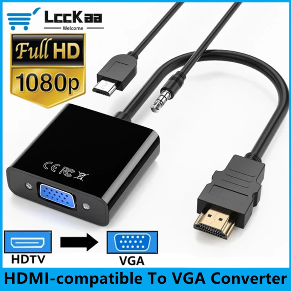 Hdmi Vga Adapter - HDMI เข้ากันได้กับสายแปลง VGA HD 1080P HDMI