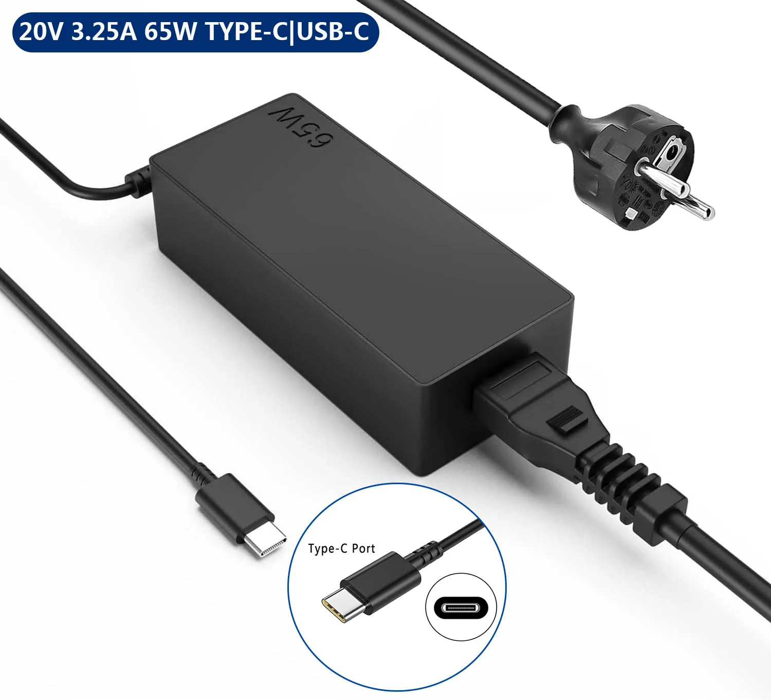 Laptop Accessories Shop - อะแดปเตอร์ชาร์จแล็ปท็อป65W 20V TYPE-C 3.25A สำหรับ Lenovo