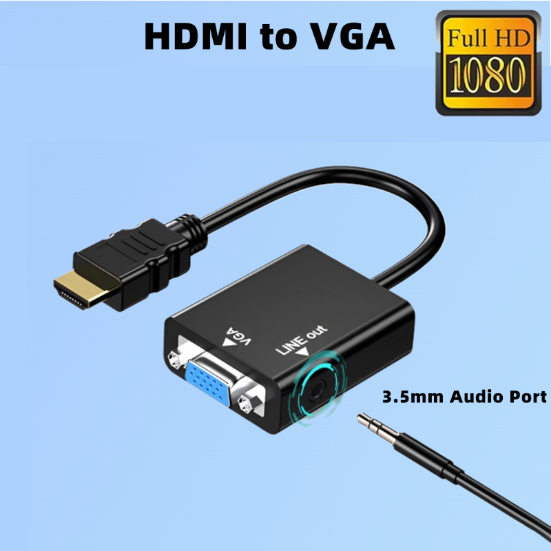 Hdmi Vga Adapter - อะแดปเตอร์แปลง HDMI เป็น VGA พร้อมเสียง หัวแปลง