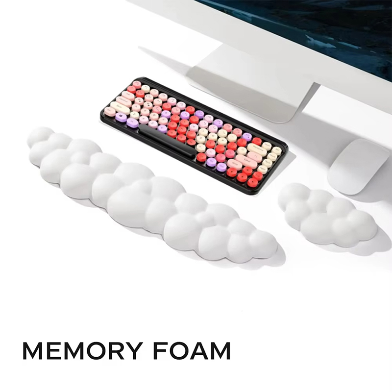 Wrist Rest Gel - แผ่นรองข้อมือคีย์บอร์ดแบบคลาวด์ แผ่นรองเมาส์ตามหลักสรีรศาสตร์ แผ่นรองข้อมือสำหรับพิมพ์งาน รูปทรงคลาวด์ วัสดุ PU