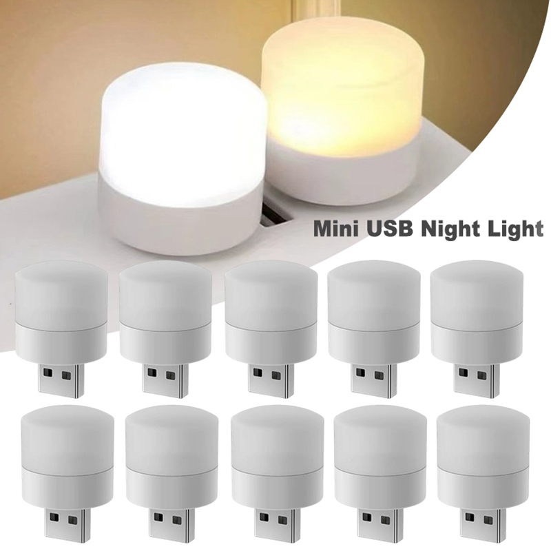 Laptop Accessories Light - ไฟกลางคืนขนาดเล็กแบบ USB 1/20 ชิ้น แสงสีขาวอบอุ่น ป้องกันดวงตา