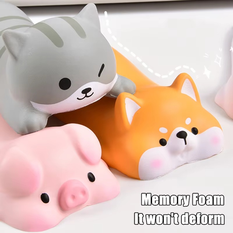 Wrist Rest Gel - แผ่นรองเมาส์ตามหลักสรีรศาสตร์ แผ่นรองข้อมือ ลายสัตว์น่ารัก สุนัข แมว หมี