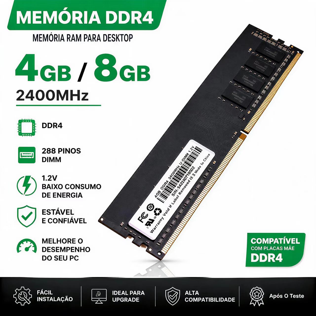 Memory Ram Upgrade - แรม DDR4 4GB 8GB 2400MHz หน่วยความจำเดสก์ท็อป
