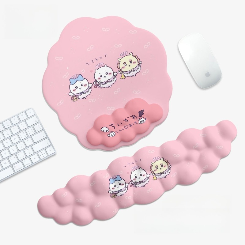 Wrist Rest Gel - แผ่นรองเมาส์และคีย์บอร์ดลายการ์ตูนคาวาอี้ ที่รองข้อมือ รองรับแบบสามมิติ นุ่มสบาย ยืดหยุ่นดี ลายชิอิคาวะ