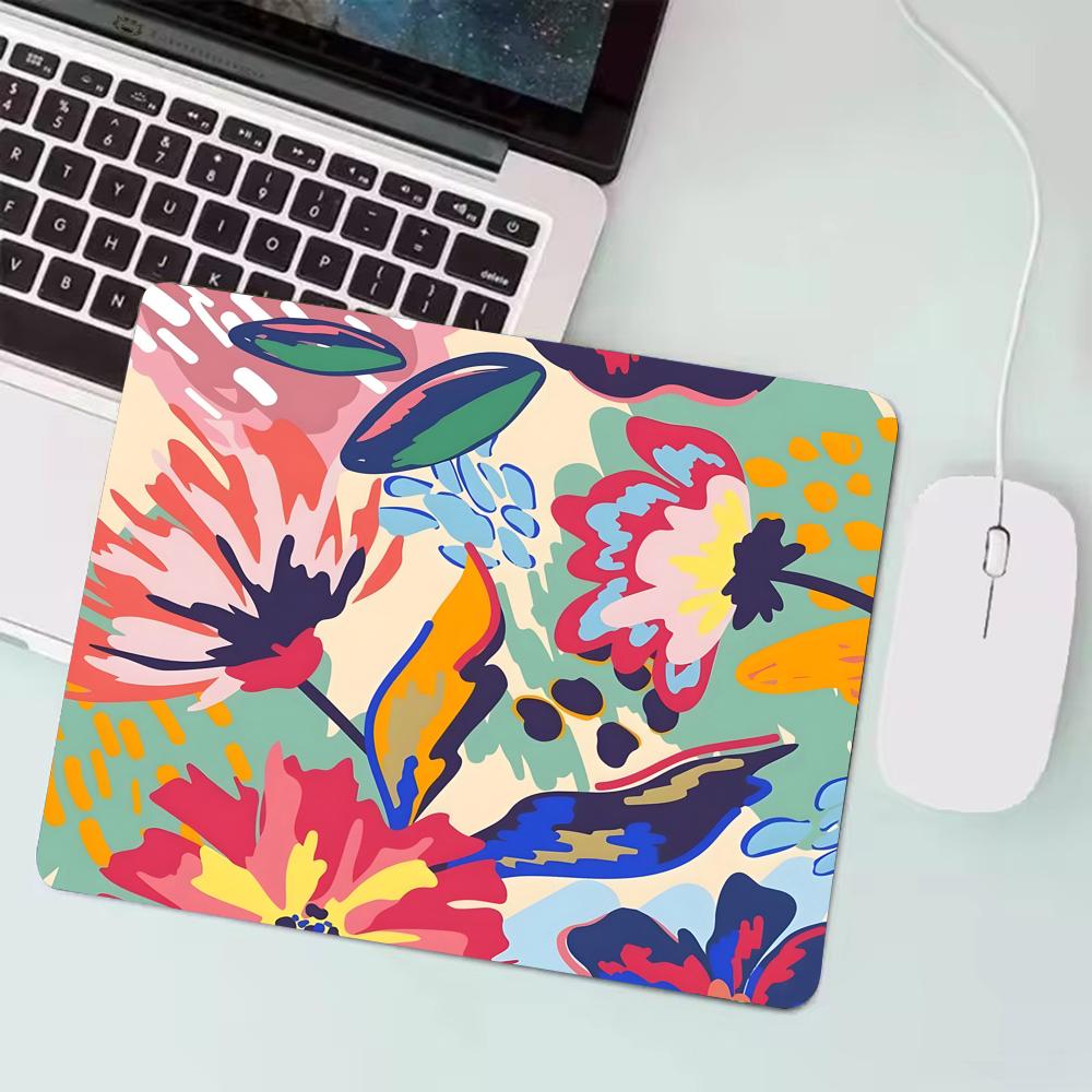 Laptop Accessories Market - แผ่นรองเมาส์ลายตลาดดอกไม้ ปารีส ลอนดอน สำหรับคอมพิวเตอร์พีซี แล็ปท็อป ใช้เป็นแผ่นรองเขียนบนโต๊ะทำงาน