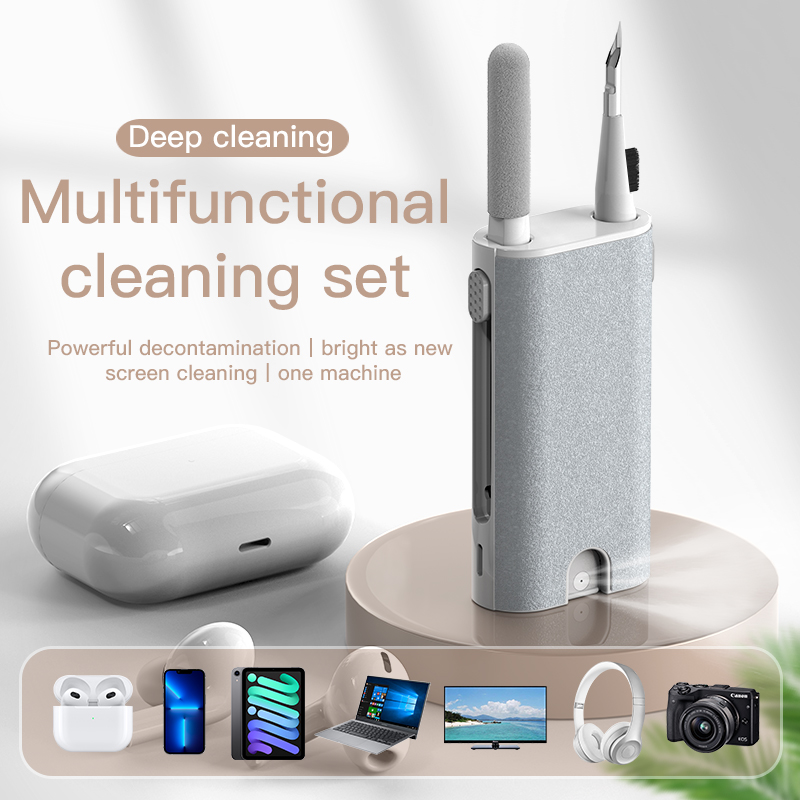 Laptop Accessories Cleaning Kit - 5 in 1 ชุดทําความสะอาดคอมพิวเตอร์กล้องโทรศัพท์แท็บเล็ตแล็ปท็อปหน้าจอเครื่องมือทําความสะอาดหูฟังแปรงทําความสะอาดปากกาสําหรับ Airpod Pro