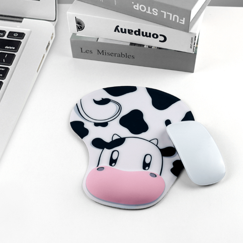 Wrist Rest Gel - แผ่นรองข้อมือสำหรับเมาส์ลายการ์ตูนรูปวัวน่ารัก 1 ชิ้น นุ่มสบายและกันลื่น