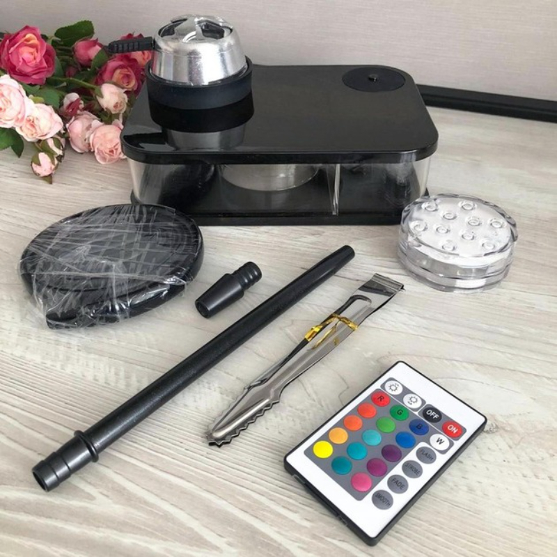 Laptop Accessories Light - สี่เหลี่ยมผืนผ้า Hookah ท่อสูบบุหรี่ชุด Shisha Narguile พร้อมรีโมท