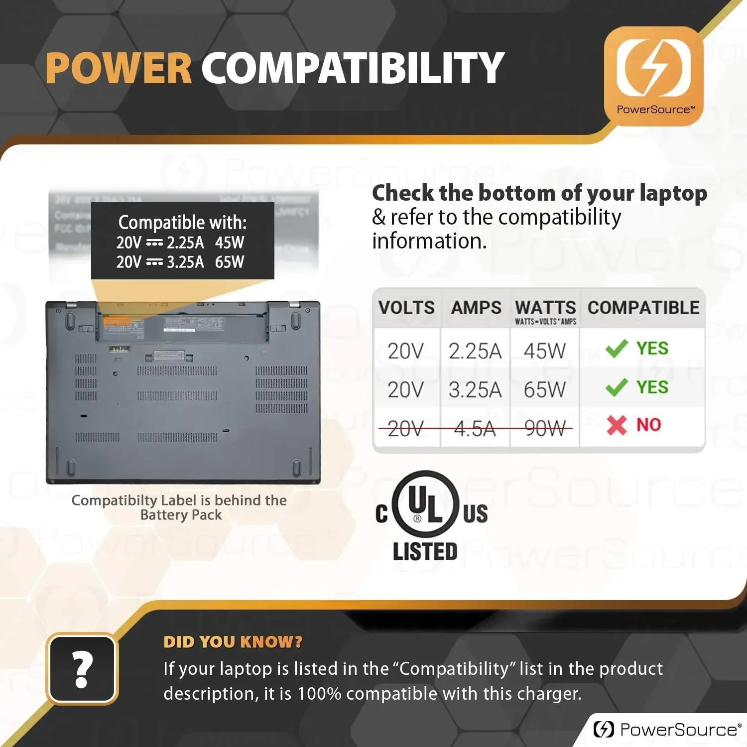 20V 3.25A แล็ปท็อป AC Adapter  - Laptop Accessories Shop บทวิจารณ์และราคา