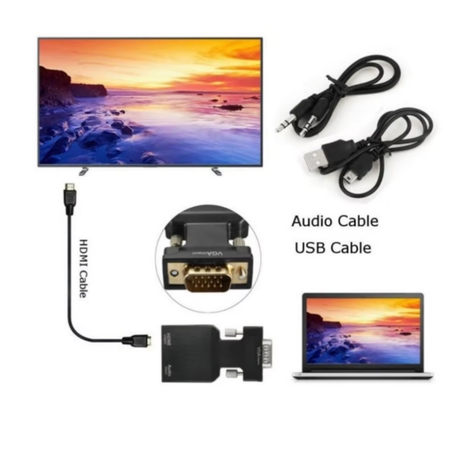 ตัวแปลงที่รองรับ VGA เป็น HDMI - Hdmi Vga Adapter บทวิจารณ์และราคา