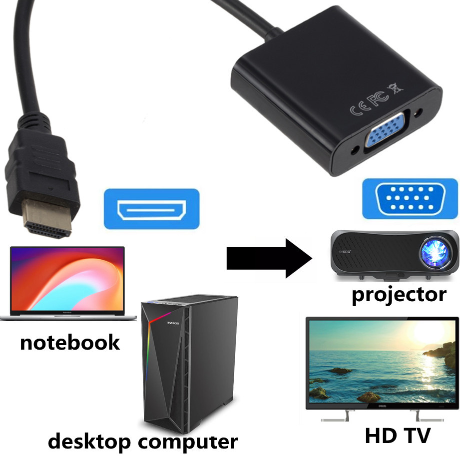 อะแดปเตอร์ HDMI 1080P แปลงเป็น - Hdmi Vga Adapter บทวิจารณ์และราคา