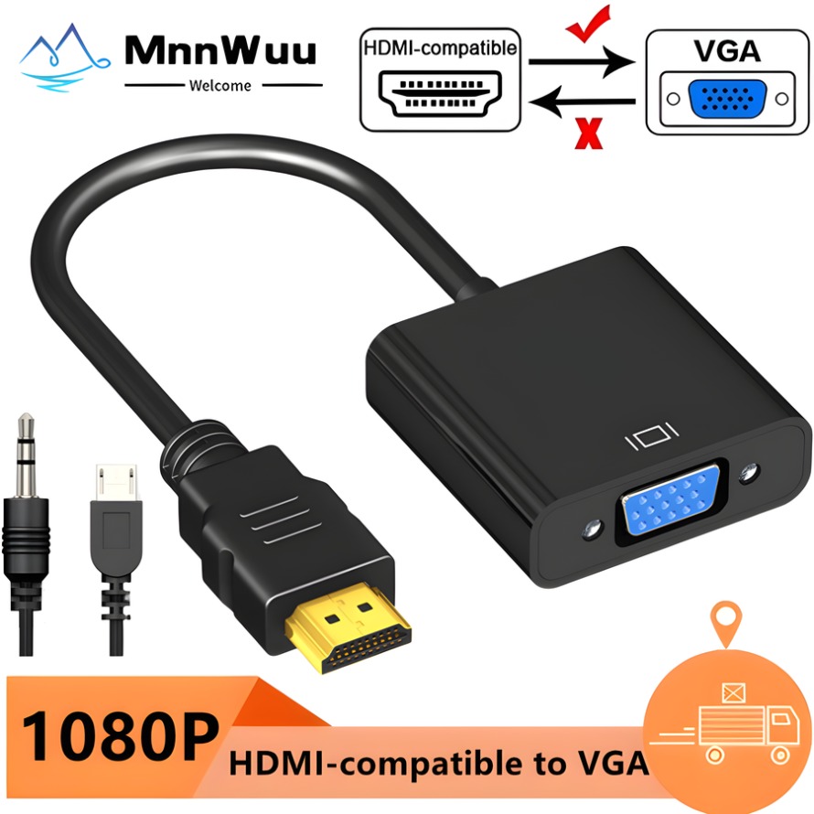 1080P HDMI เข้ากันได้กับตัวแปล - Hdmi Vga Adapter บทวิจารณ์และราคา