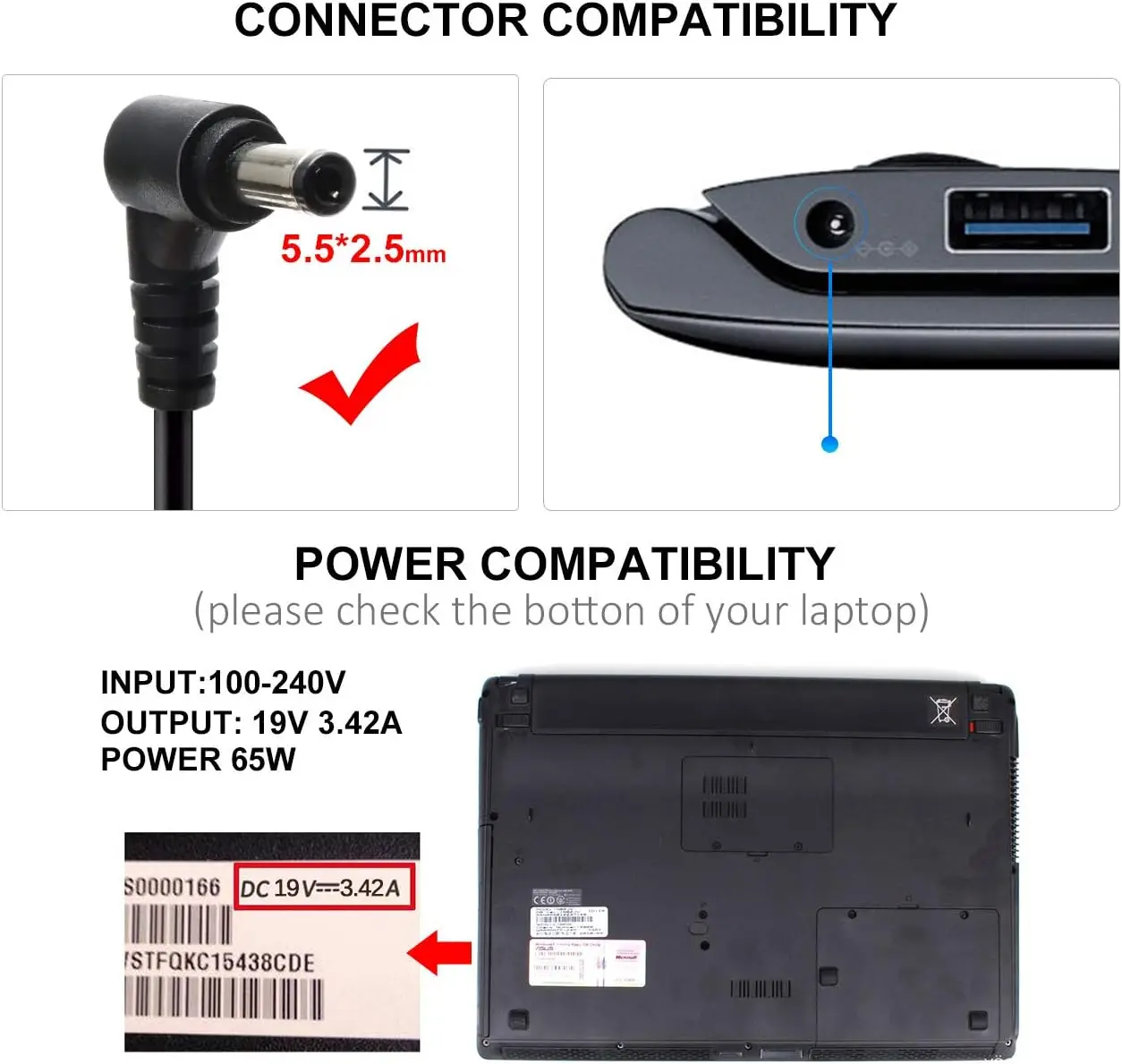 19V 3.42A 65W แล็ปท็อป AC Char - Laptop Accessories Shop บทวิจารณ์และราคา